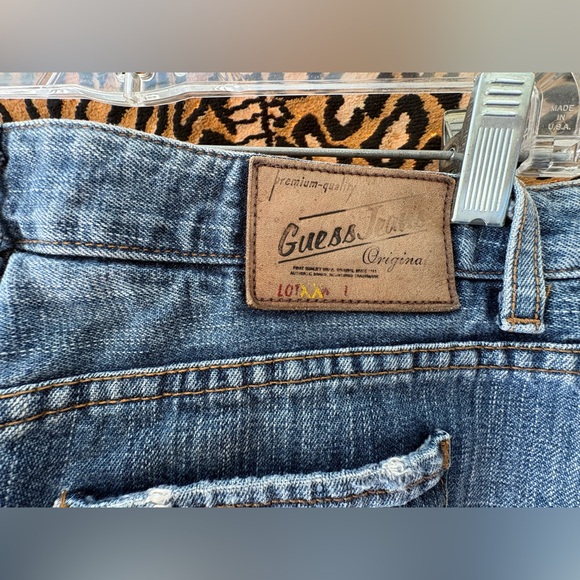 Guess Jeans Originals Mini Skirt Premium Denim Blue Distressed Size 27 - Picture 8 of 8